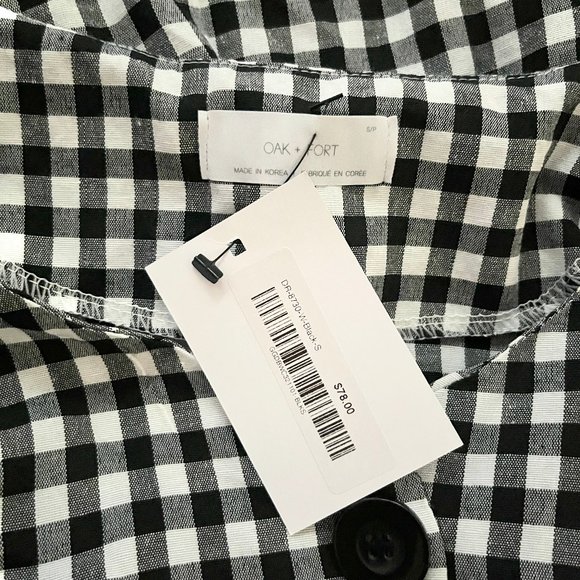 OAK + FORT Black and White Checkered Dress - Picture 2 of 3